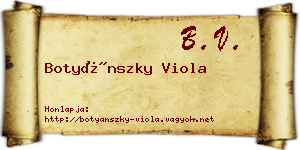 Botyánszky Viola névjegykártya